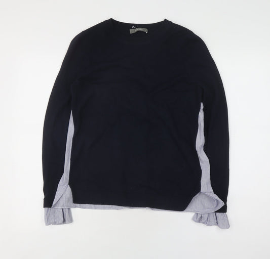 Oasis Women's Black Cotton Blend Pullover S