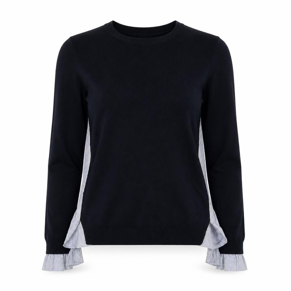 Oasis Women's Black Cotton Blend Pullover S