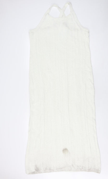 Additional front view of Marks & Spencer Ivory Knit Dress, size 20, Sleeveless
