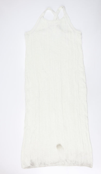 Back view of Marks & Spencer Ivory Knit Dress, size 20, Sleeveless