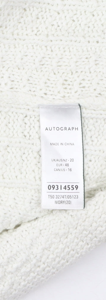 Brand and care label for Marks & Spencer Ivory Knit Dress, size 20, Sleeveless