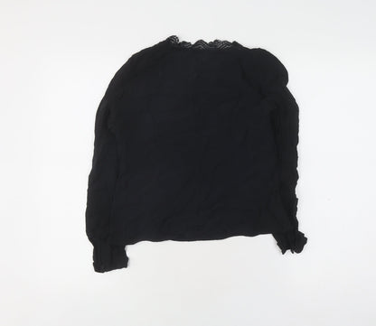 Back view of Marks & Spencer Black Lace Blouse, size 10, Long Sleeve