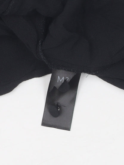 Brand and care label for Marks & Spencer Black Lace Blouse, size 10, Long Sleeve