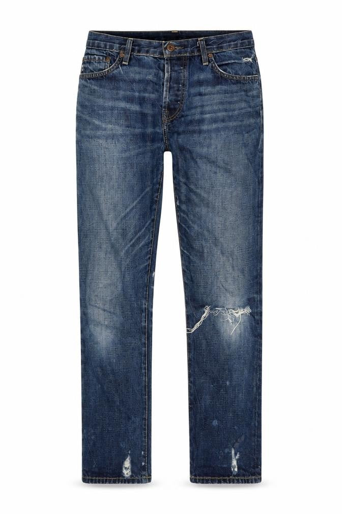 NSF Women's Blue Straight Leg Distressed Jeans Size 31