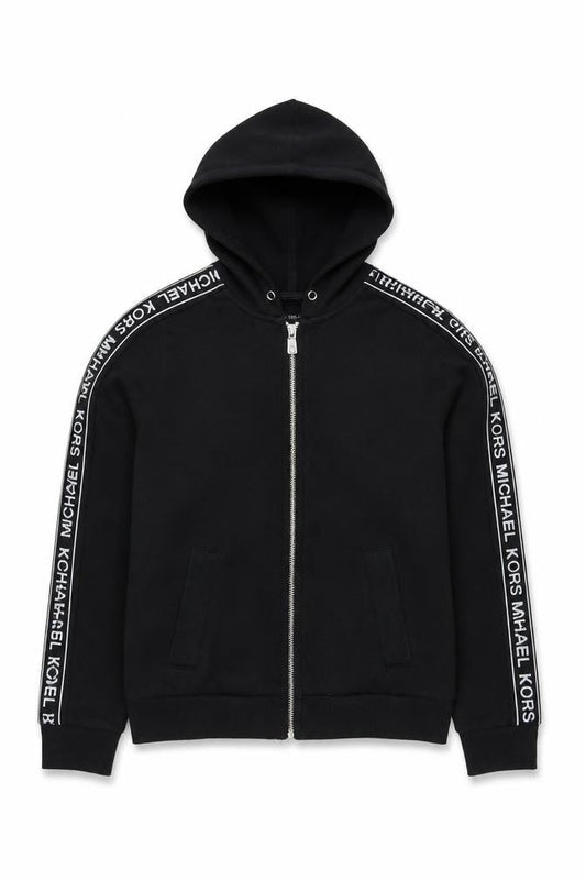 Front view of Michael Kors Black Women’s XS Full Zip Hoodie