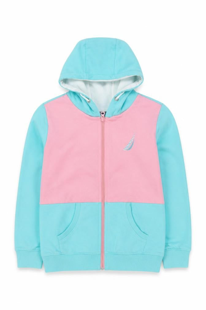 Nautica Multicoloured Girls Basic Jacket, 11 Years, Hooded Zip