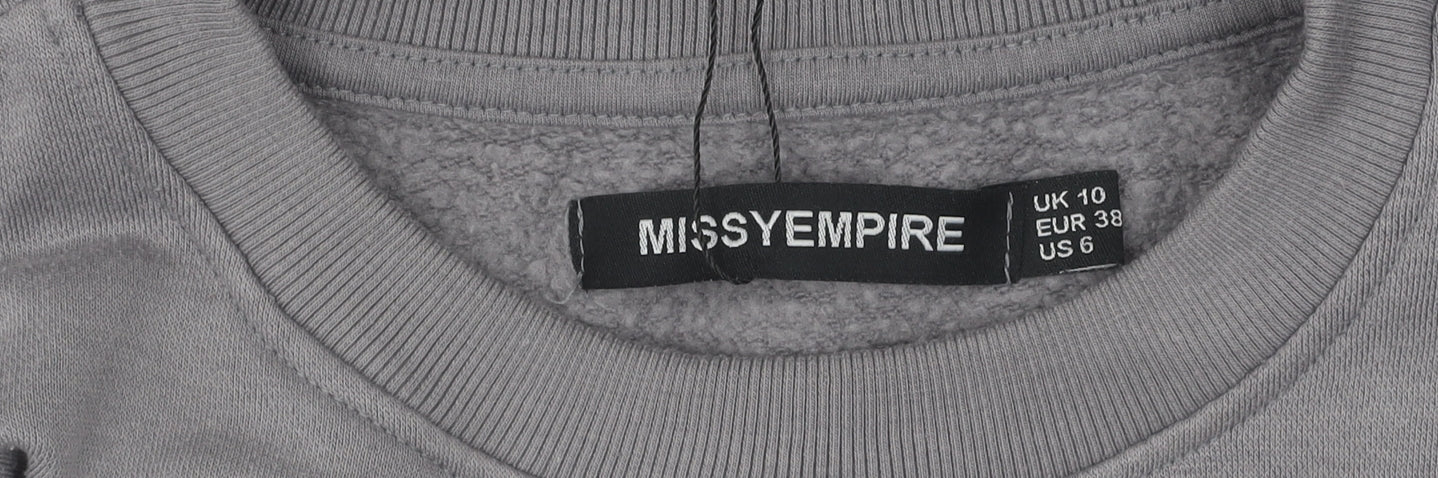 Missyempire Women's Grey Pullover Sweatshirt Size 10