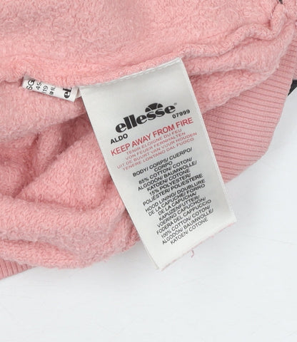 Brand and care label for Ellesse Women's Pink Full Zip Hoodie, size 10