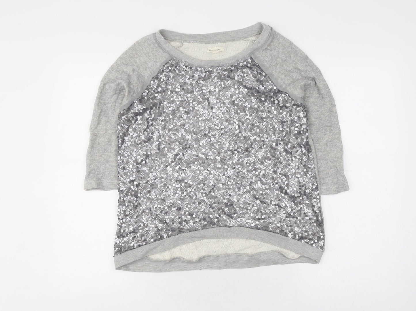 Silence + Noise Women's Grey Sequin Pullover Jumper M