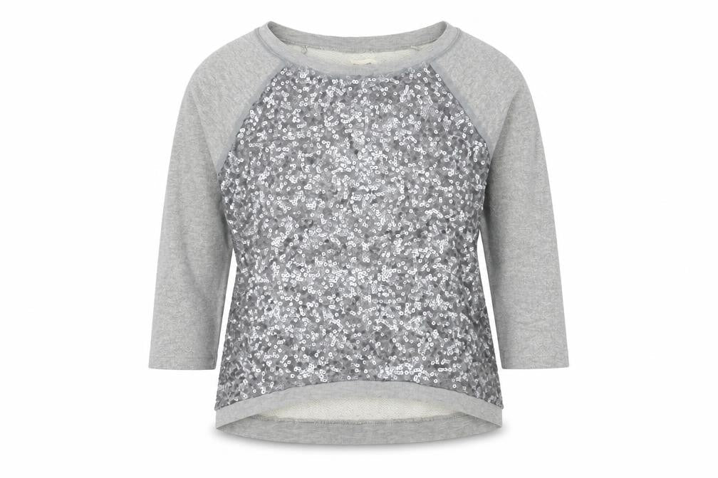 Silence + Noise Women's Grey Sequin Pullover Jumper M