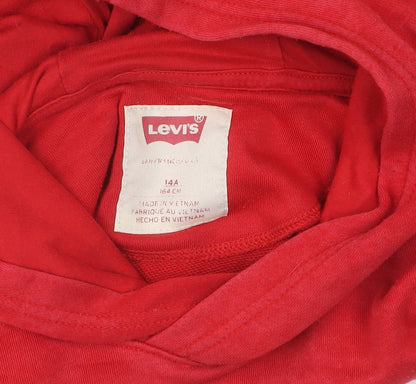 Levi's Red Pullover Hoodie Boys with Logo 13-14 Years