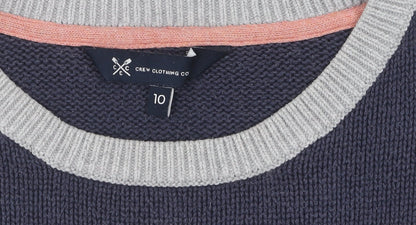 Additional view of Crew Clothing Women's Blue Grey Striped jumper, size 10