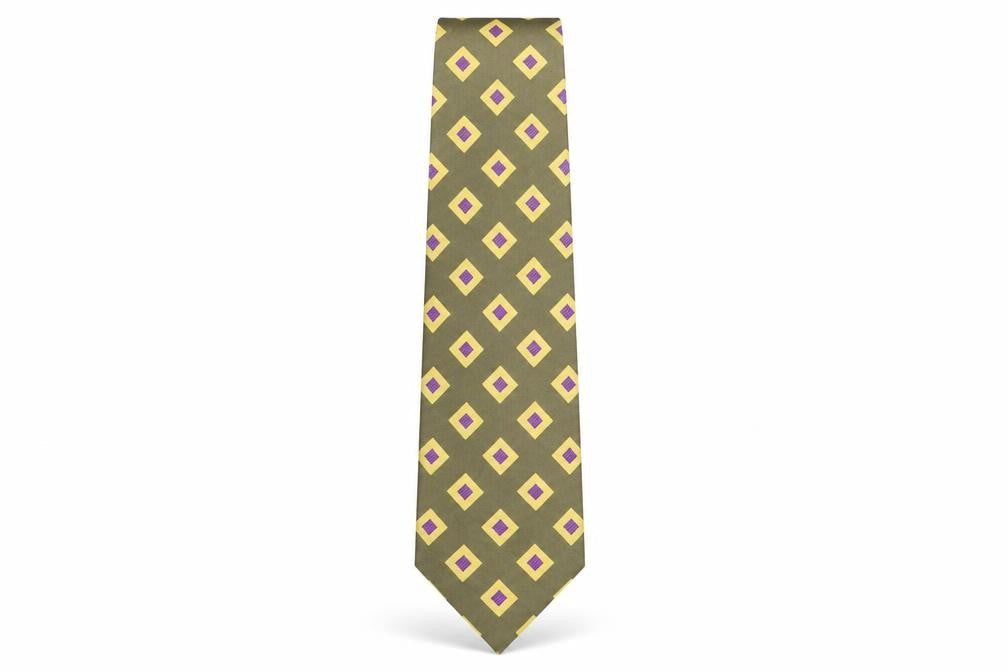 Ted Baker Men's Multicoloured Silk Geometric Tie