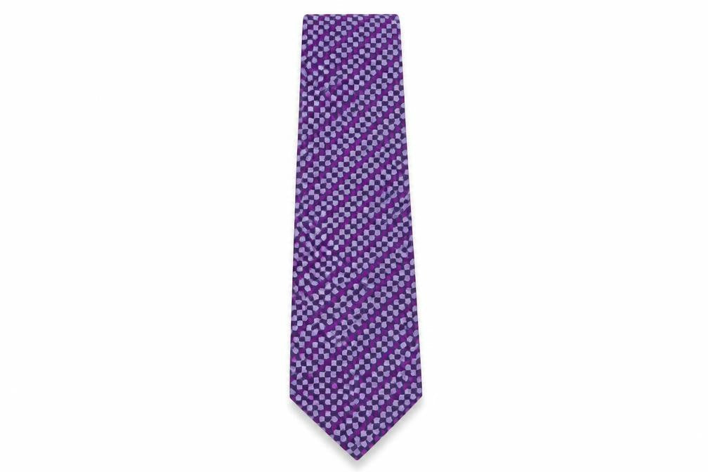 Pierre Cardin Men's Purple Geometric Silk Tie