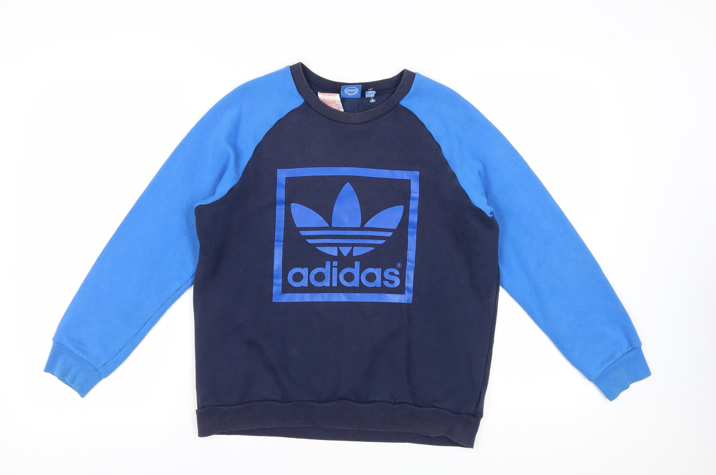 Adidas Boys Blue Sweatshirt 13-14Y Pullover Logo