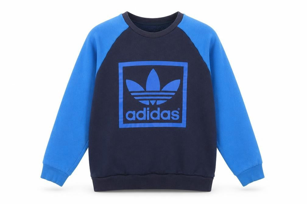 Adidas Boys Blue Sweatshirt 13-14Y Pullover Logo