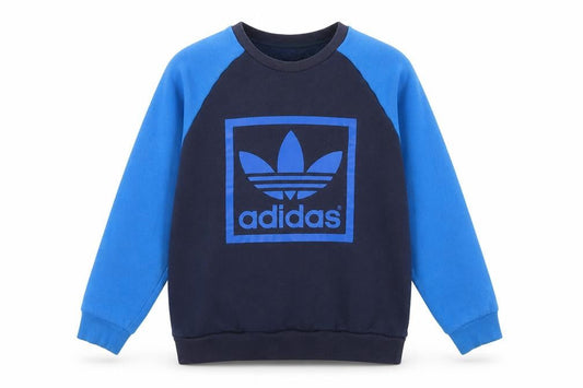 Adidas Boys Blue Sweatshirt 13-14Y Pullover Logo