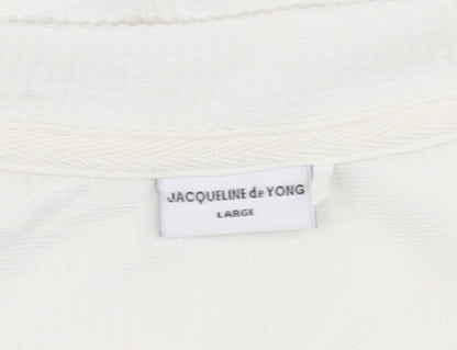 Close-up detail of Jacqueline de Yong Women’s Ivory L Pullover Sweatshirt