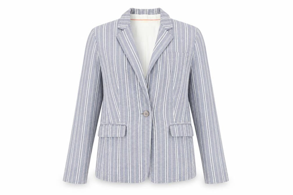 Banana Republic Women's Blue Striped Suit Jacket, Size 8