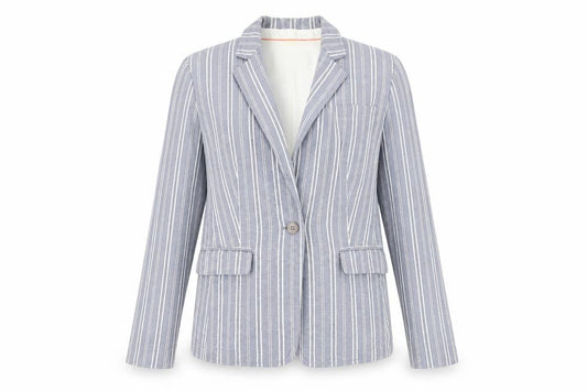 Banana Republic Women's Blue Striped Suit Jacket, Size 8