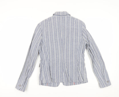 Banana Republic Women's Blue Striped Suit Jacket, Size 8