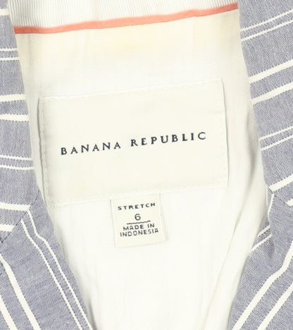 Banana Republic Women's Blue Striped Suit Jacket, Size 8