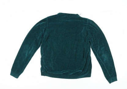 Back view of Honor Millburn Women's Green Beaded jumper S