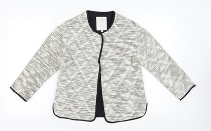 White Stuff Women's Grey Blazer, Size 8, Geometric, Casual