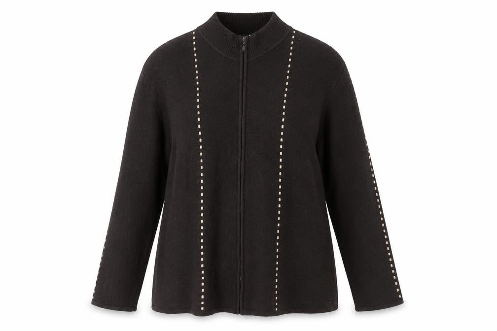 Jacques Vert Women's XL Brown Full Zip Jumper