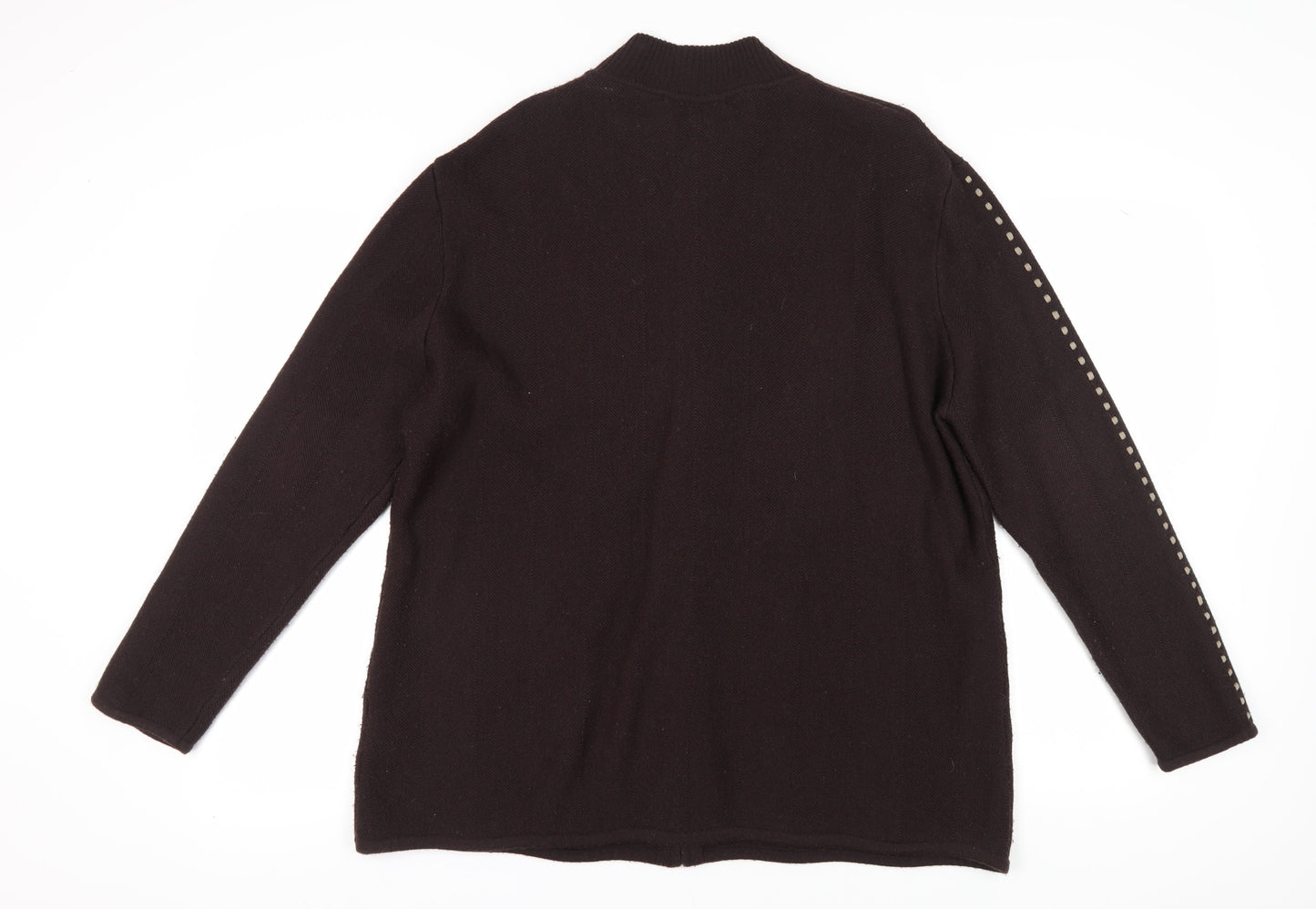 Jacques Vert Women's XL Brown Full Zip Jumper