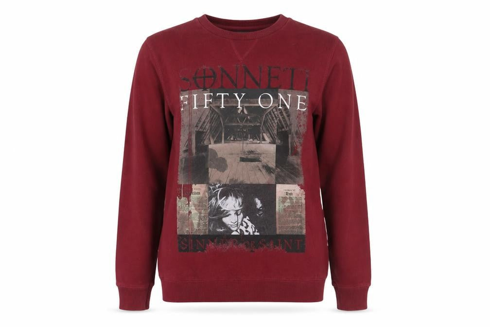 Sonneti Red Graphic Print Unisex Sweatshirt Size 12