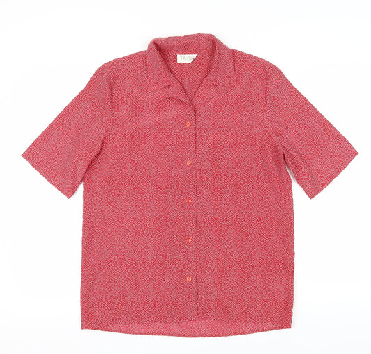 Viyella Women's Red Polka Dot Button-Up Shirt Size 14