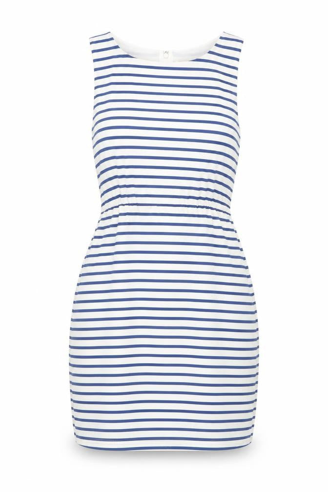 J.Crew Women's Blue Striped Silk Sheath Dress Size 6