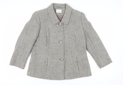 Eastex Women's Grey Check Blazer, Size 14, Classic Fit