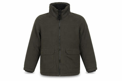 Front view of TOG24 boys’ green basic jacket -, size 24, lined & zip closure