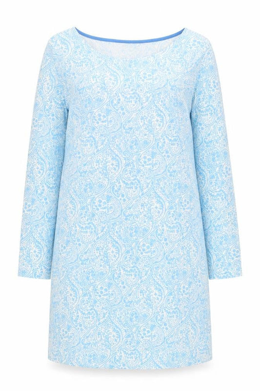 Boden Womens Blue Paisley Knee Length Shift Dress