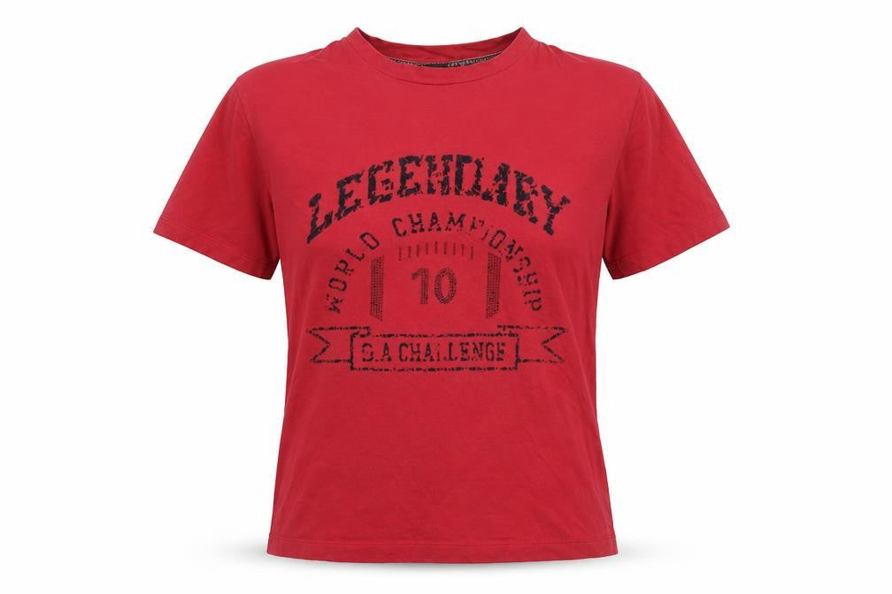 Kurt Muller Red Relaxed T-Shirt L Crew Neck