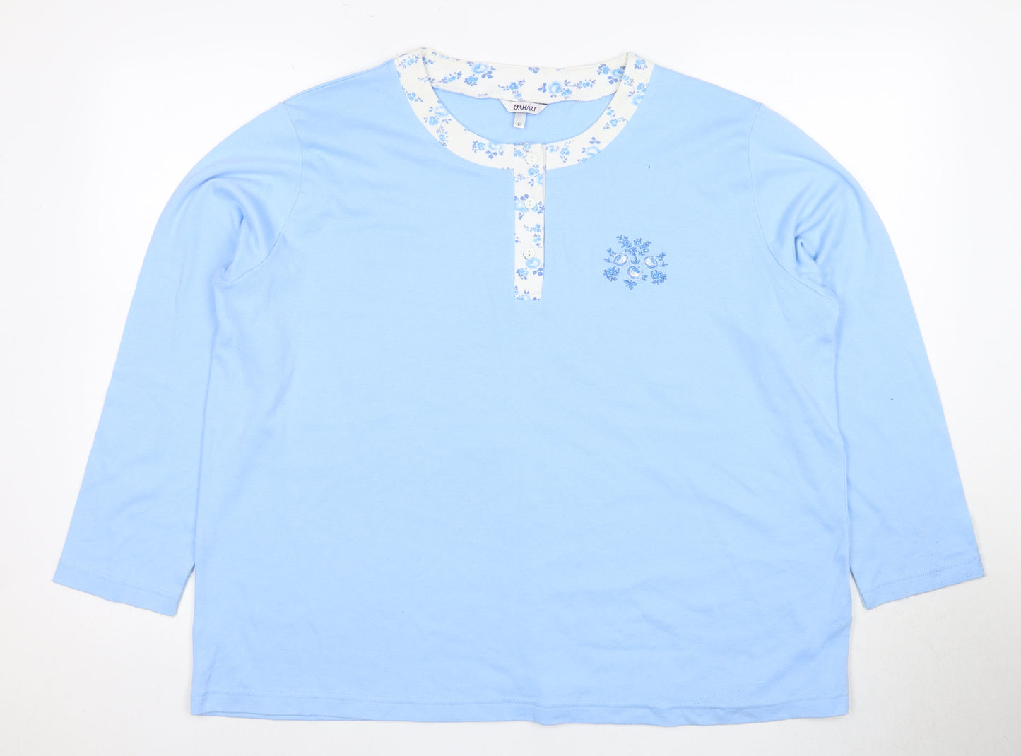 DAIMART Women's Blue XL Basic Embroidered T-Shirt