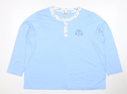 DAIMART Women's Blue XL Basic Embroidered T-Shirt