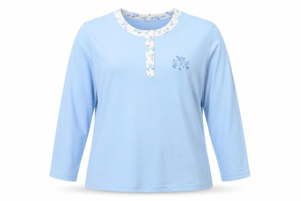 DAIMART Women's Blue XL Basic Embroidered T-Shirt
