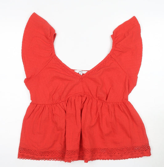 Next Women's Red V-Neck Tunic Blouse Size 16