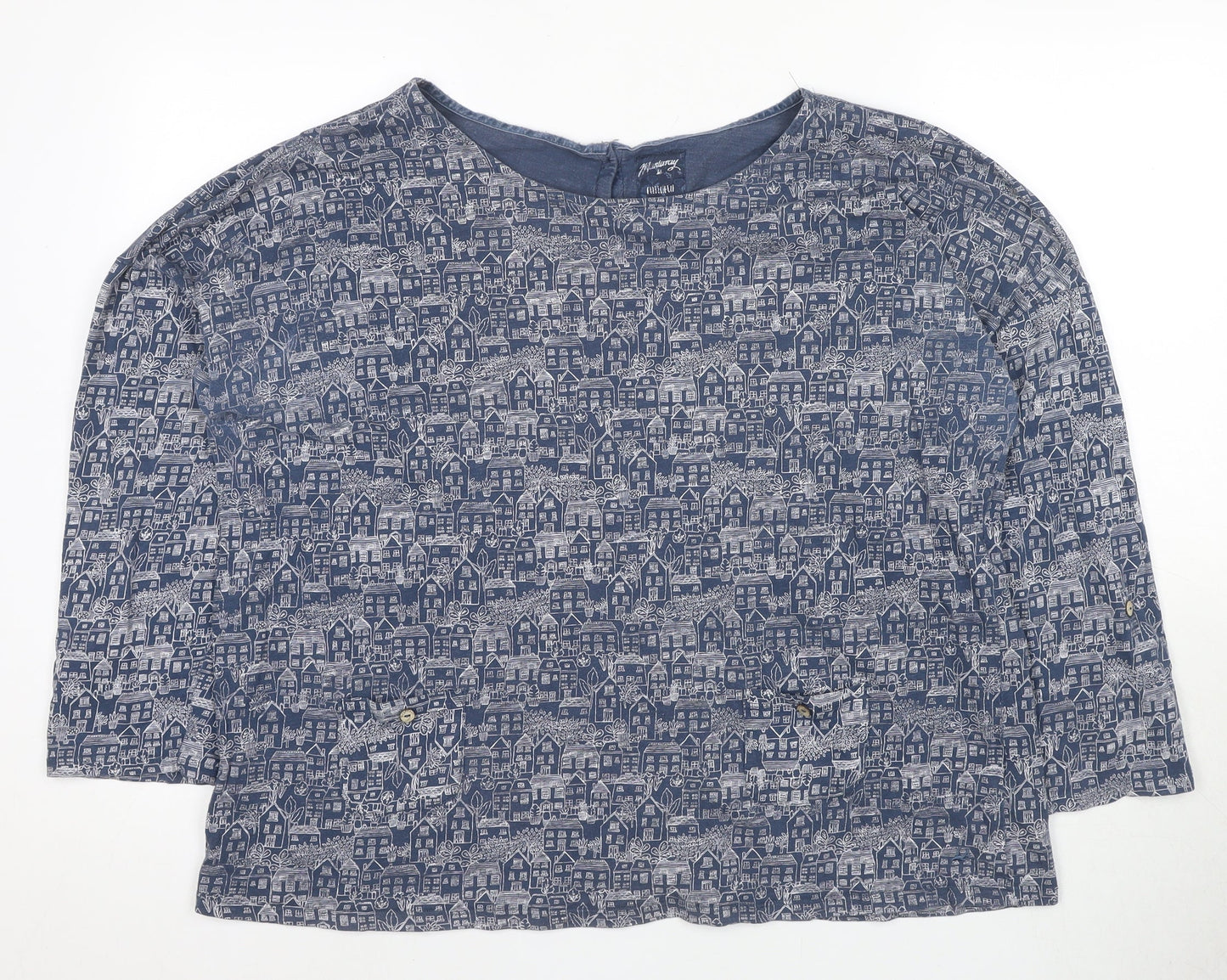 Millman & Brite Women's Blue Geometric Button-Up