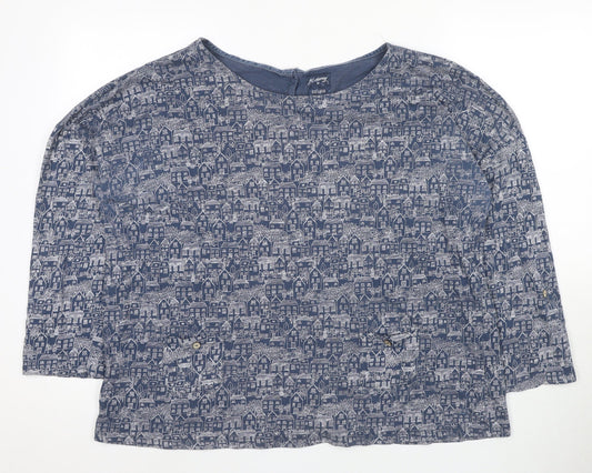 Millman & Brite Women's Blue Geometric Button-Up