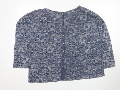 Millman & Brite Women's Blue Geometric Button-Up