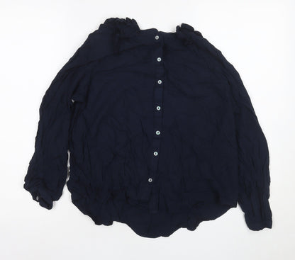 Next Women's Blue Button-Up Collared Shirt - Size 12