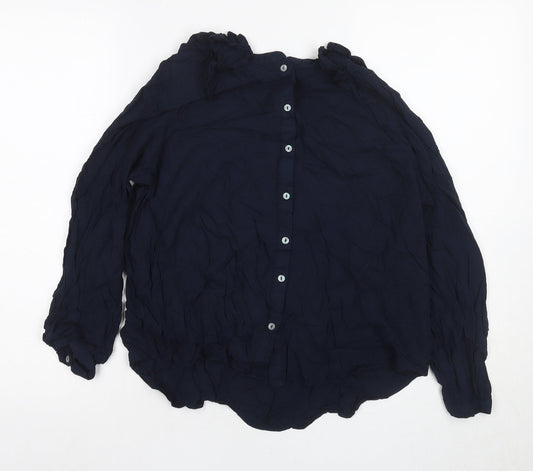 Next Women's Blue Button-Up Collared Shirt - Size 12
