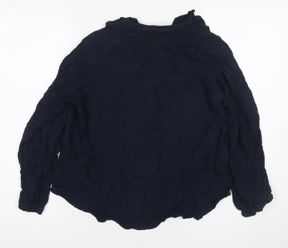 Next Women's Blue Button-Up Collared Shirt - Size 12