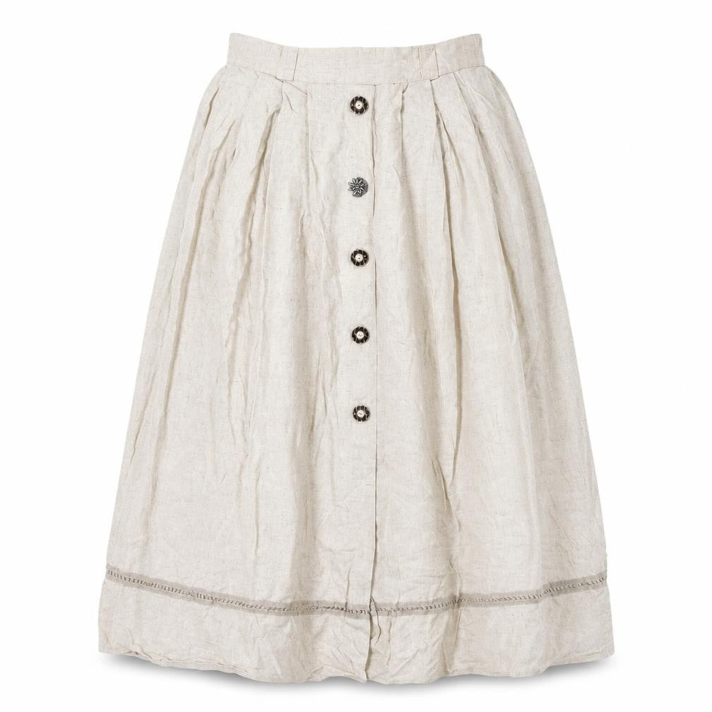 Ricany Women's Beige Pleated Midi Skirt Size 12