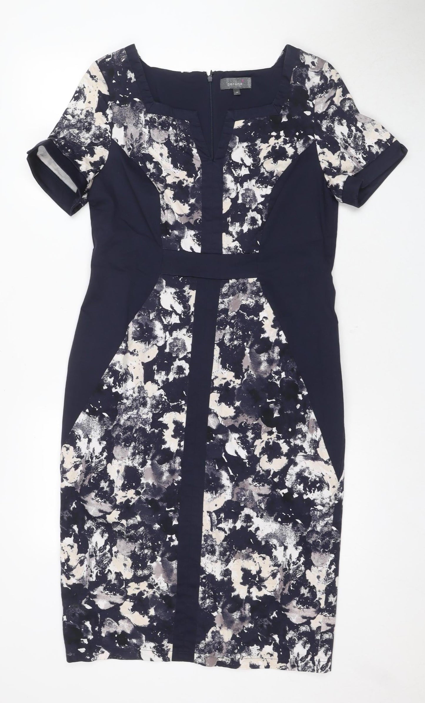 Marks and Spencer Women's Blue Floral Pencil Dress Size 14