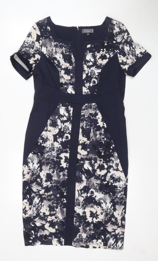 Marks and Spencer Women's Blue Floral Pencil Dress Size 14